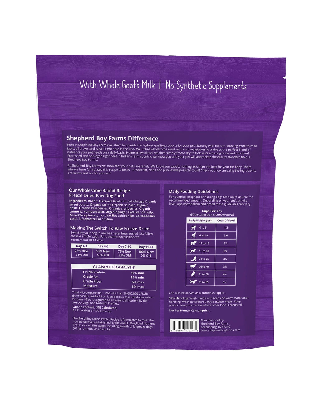 Shepherd Boy Farms Freeze Dried Rabbit Recipe Dog Food