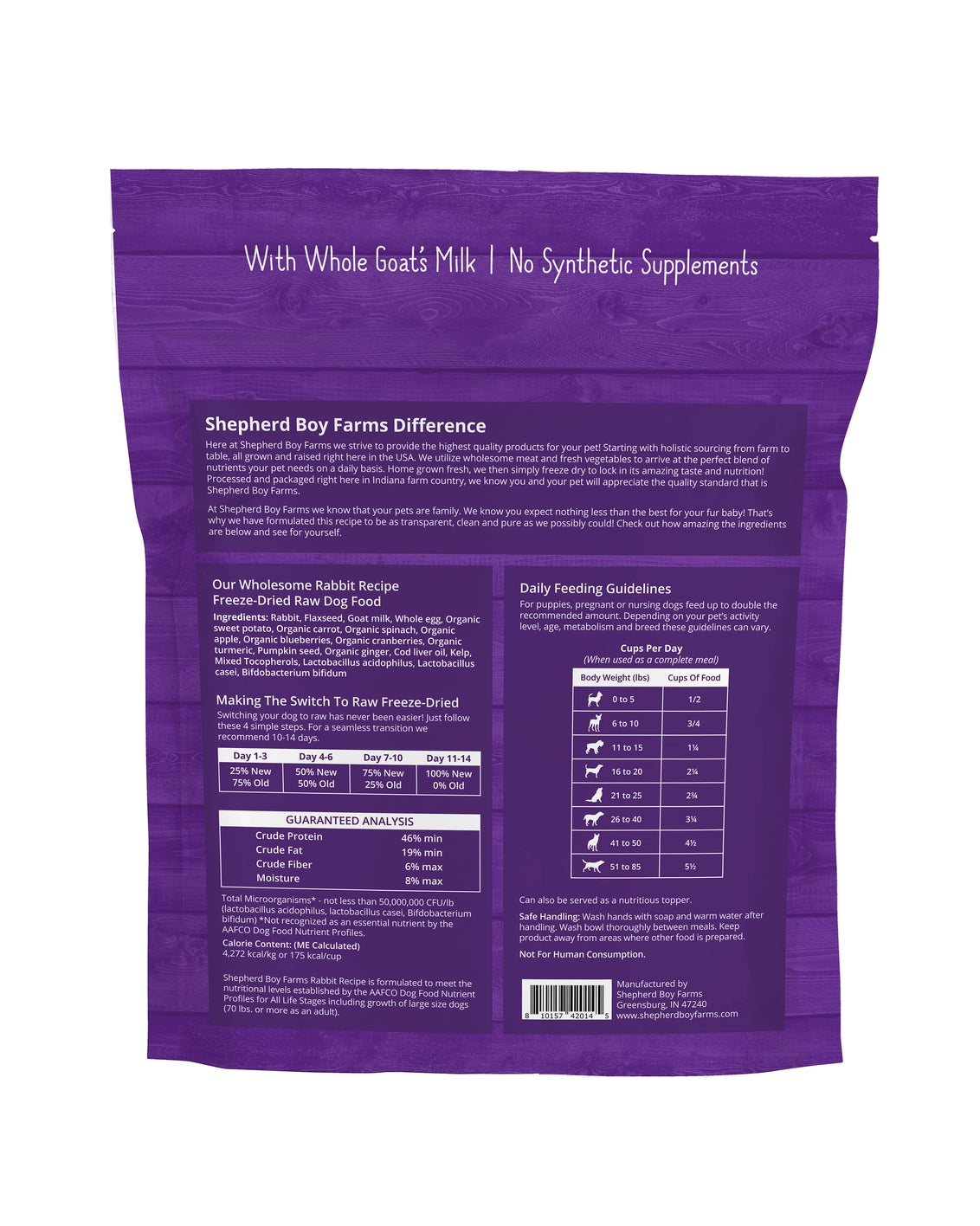 Shepherd Boy Farms Freeze Dried Rabbit Recipe Dog Food