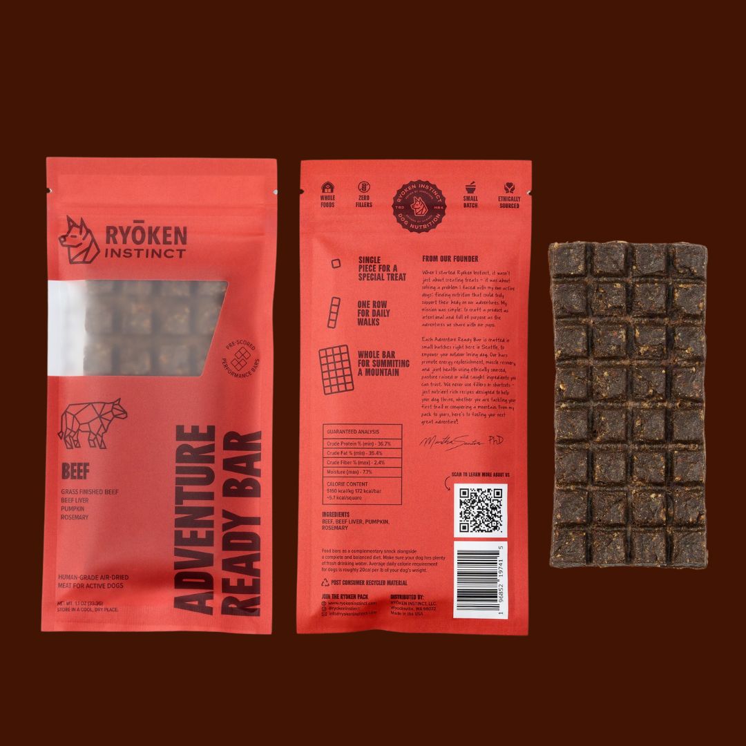 Ryōken Instinct Beef Treat & Snack Bar For Active Dogs - Energy & Recovery
