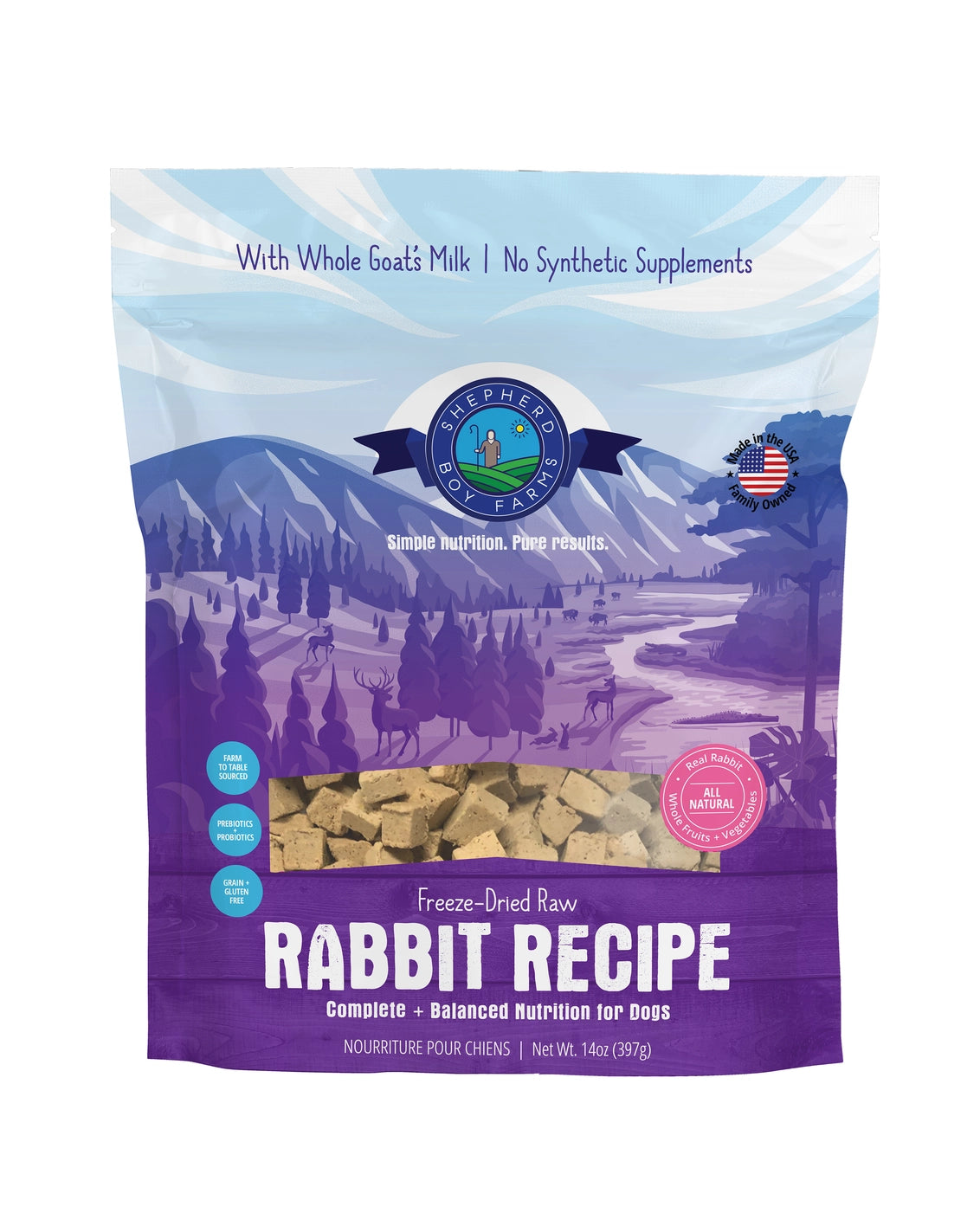 Shepherd Boy Farms Freeze Dried Rabbit Recipe Dog Food