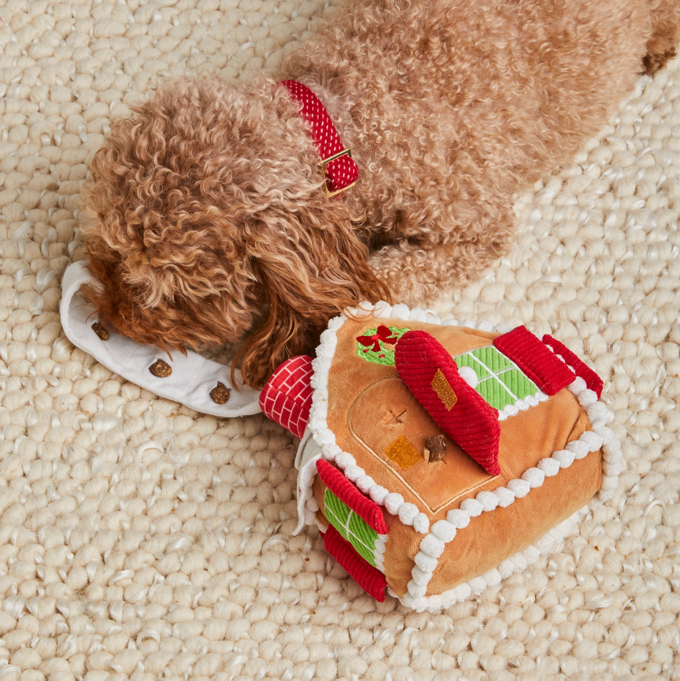 The Foggy Dog Gingerbread House Snuffle Dog toy
