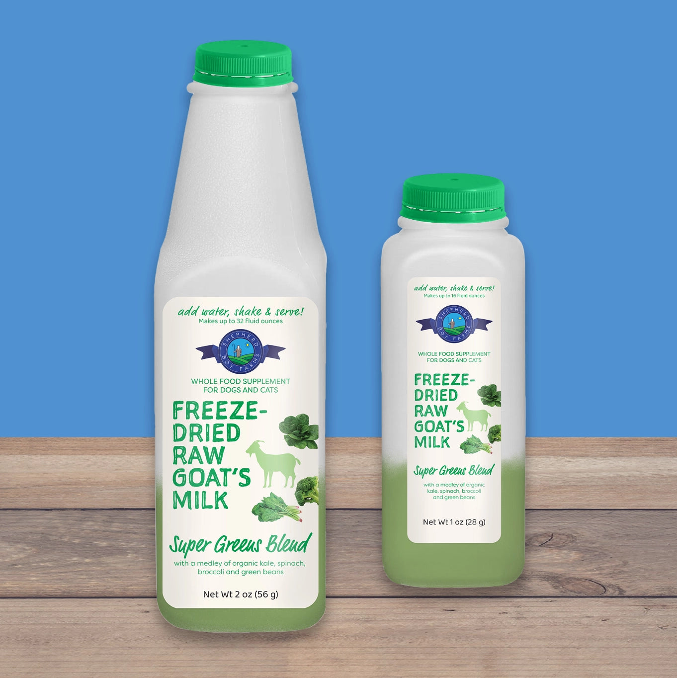 Shepherd Boy Farms Freeze-Dried Raw Goat Milk Topper- Super Greens Blend