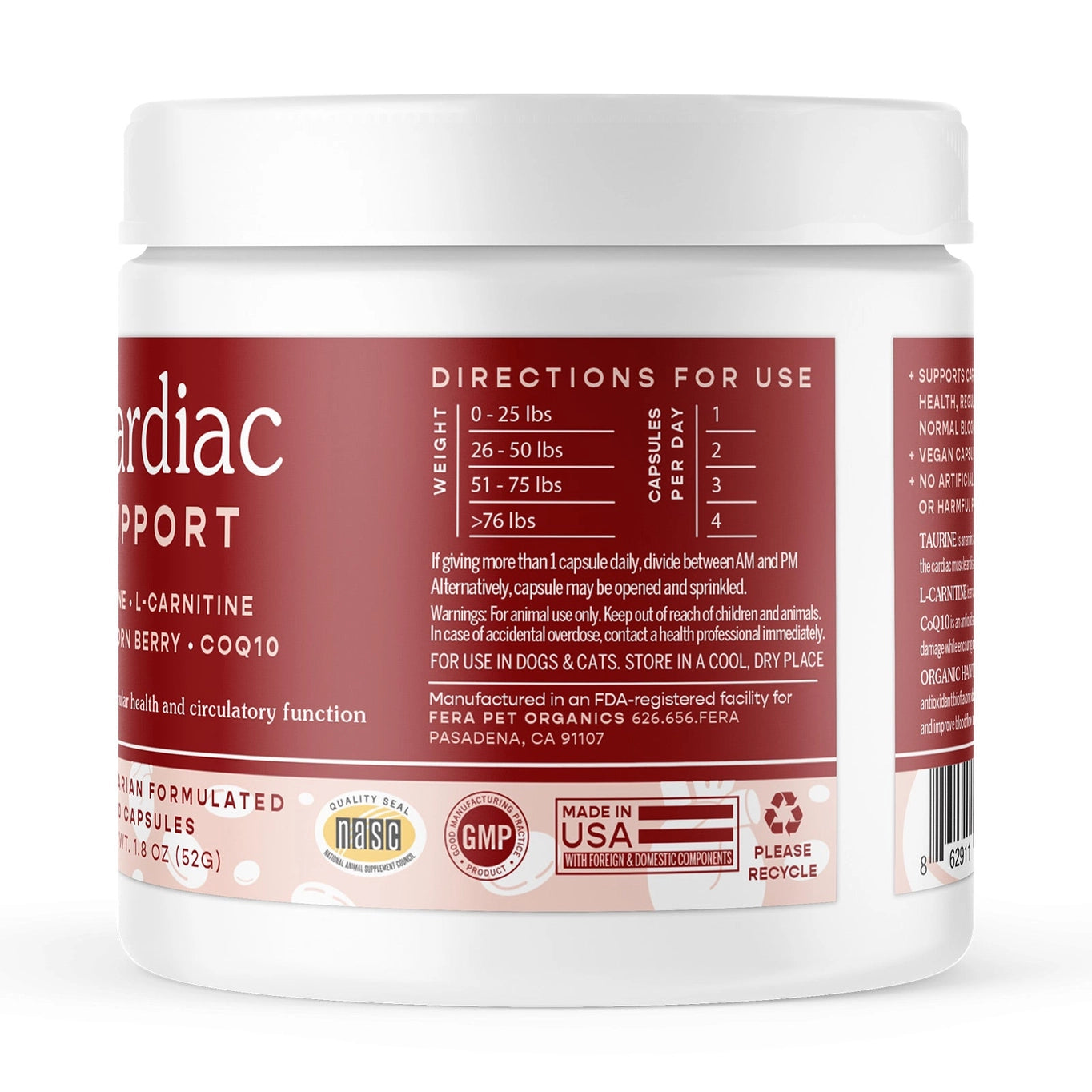 Fera Pets Cardiac Support Supplement For Dogs and Cats