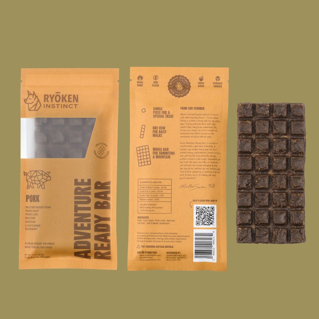Ryōken Instinct Pork Treat & Snack Bar For Active Dogs - Energy & Recovery