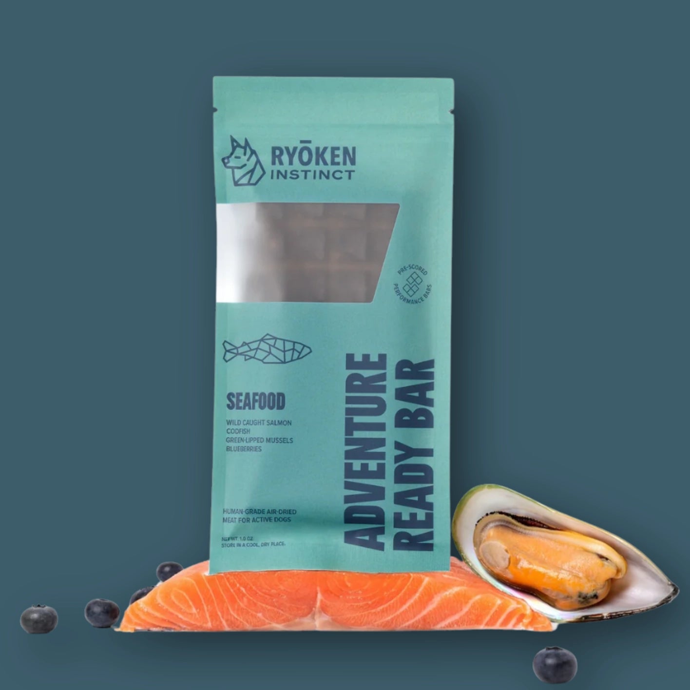 Ryōken Instinct Seafood Treat & Snack Bar For Active Dogs - Energy & Recovery