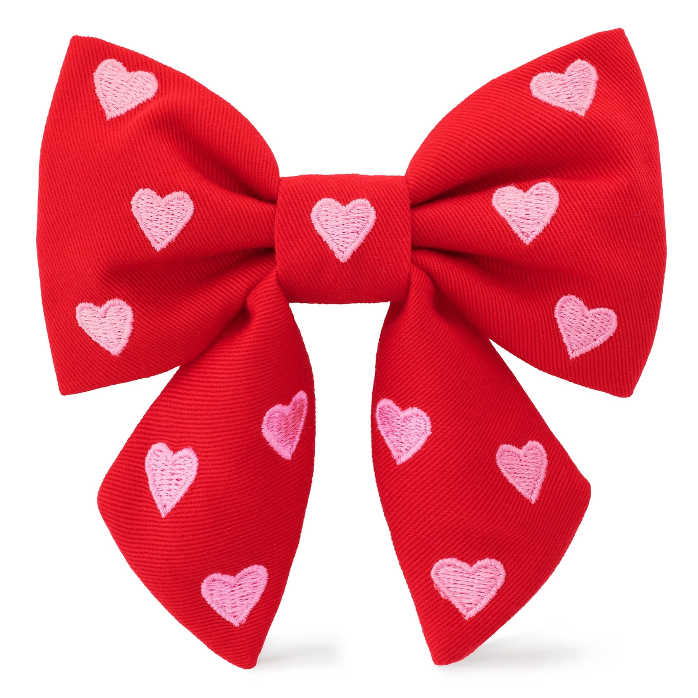 The Foggy Dog Hearts Embroidered Lady Dog Bow