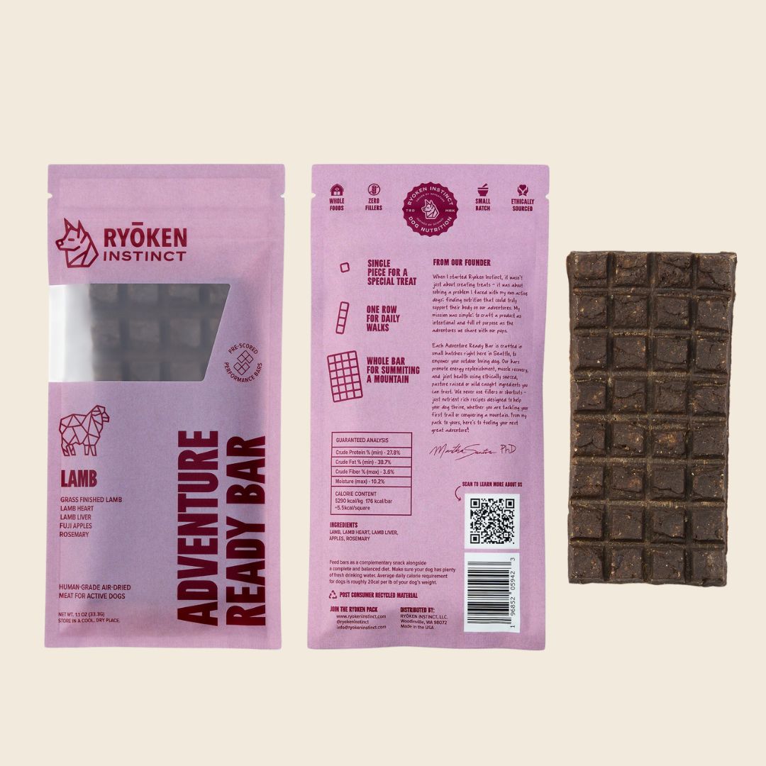 Ryōken Instinct Lamb Treat & Snack Bar For Active Dogs - Energy & Recovery