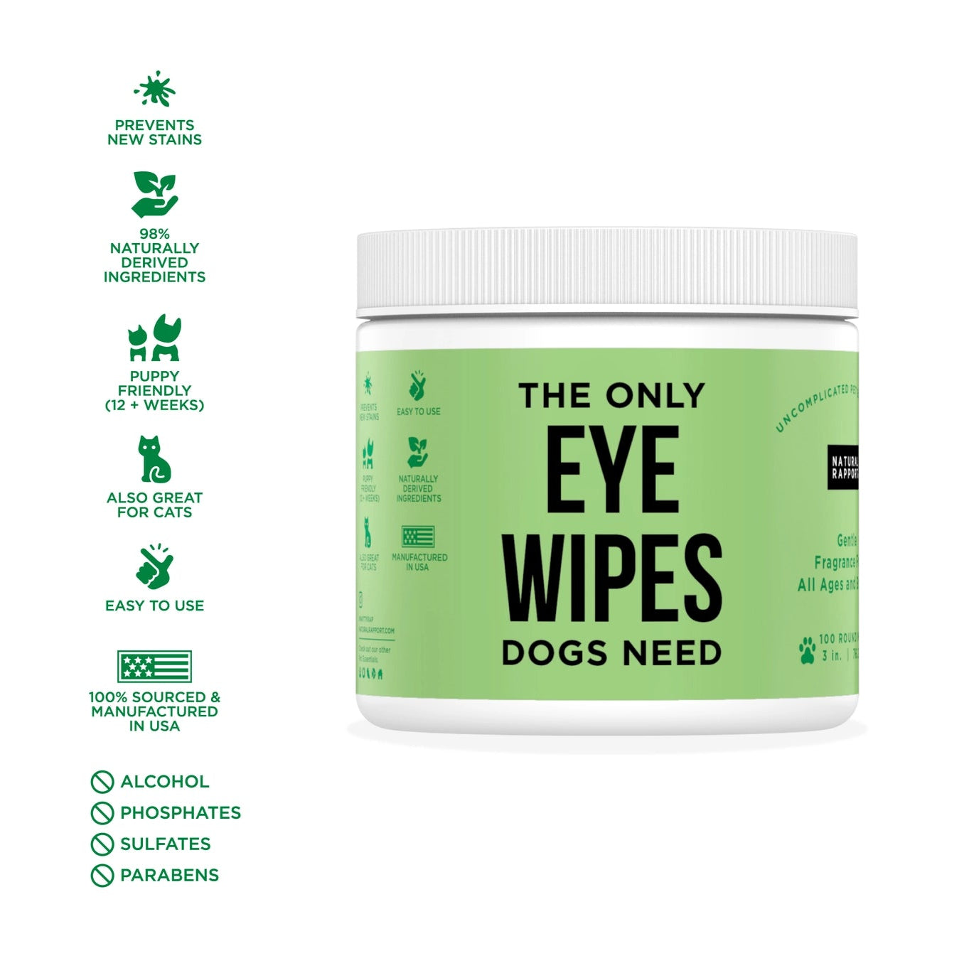 Natural Rapport The Only Eye Wipes Dogs Need