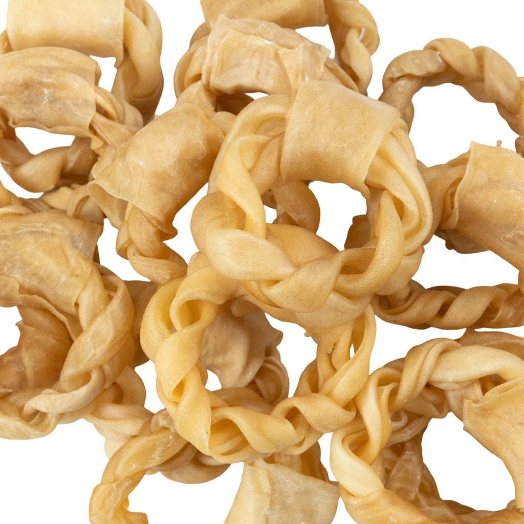 4” Puff Braided Collagen Ring – Natural Dog Chew