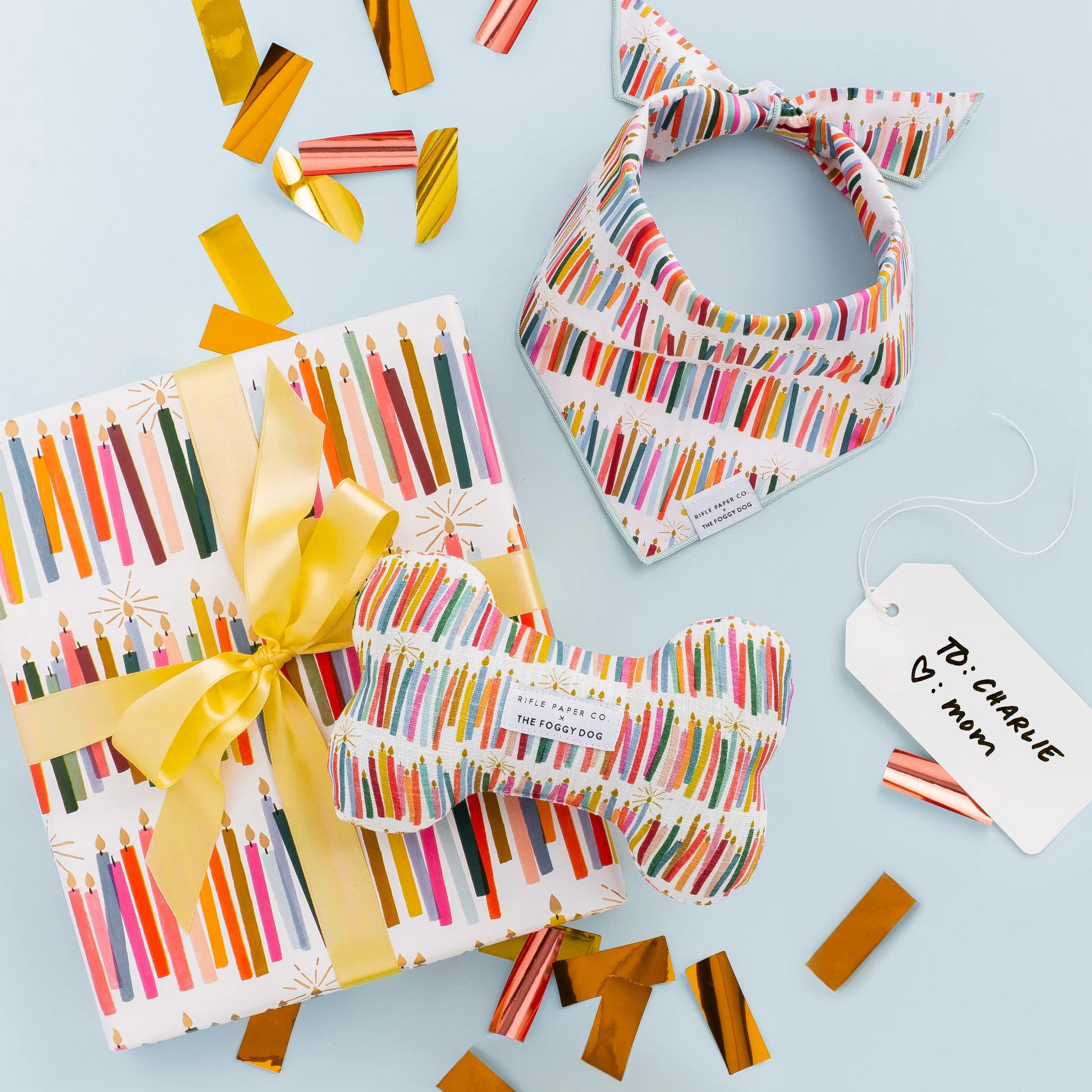 The Foggy Dog Rifle Paper Co. X TFD Birthday Candles Dog Bandana