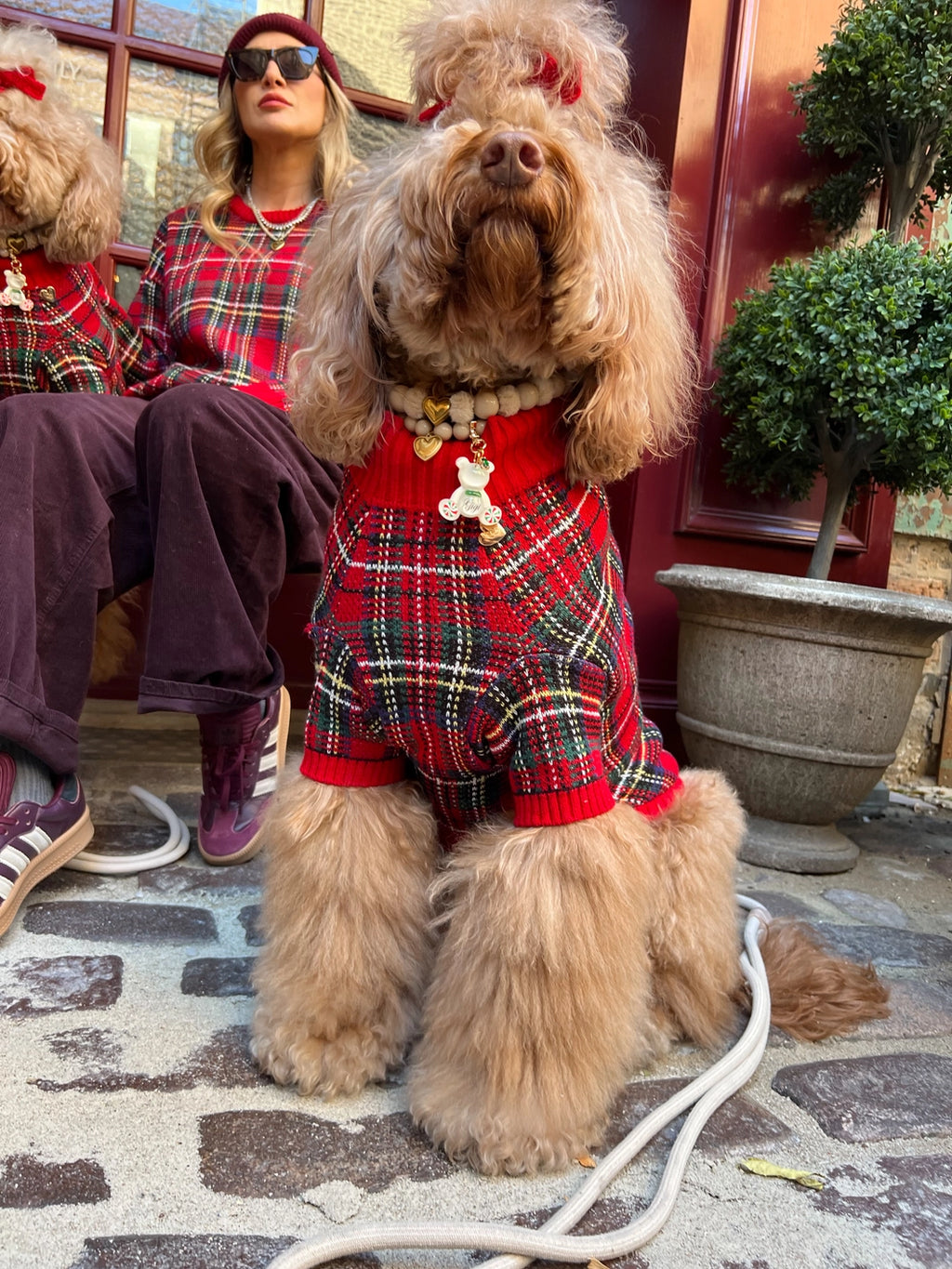 GIGI'S USA Tartanette Dog Sweater