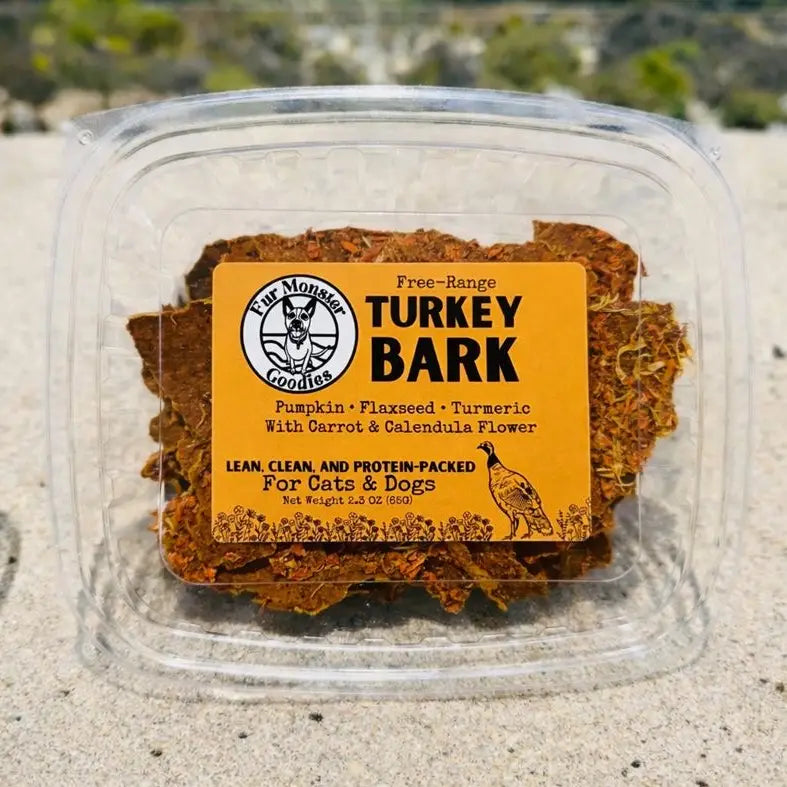 Fur Monster Goodies Organic Turkey Bark: Air Dried Jerky Treat