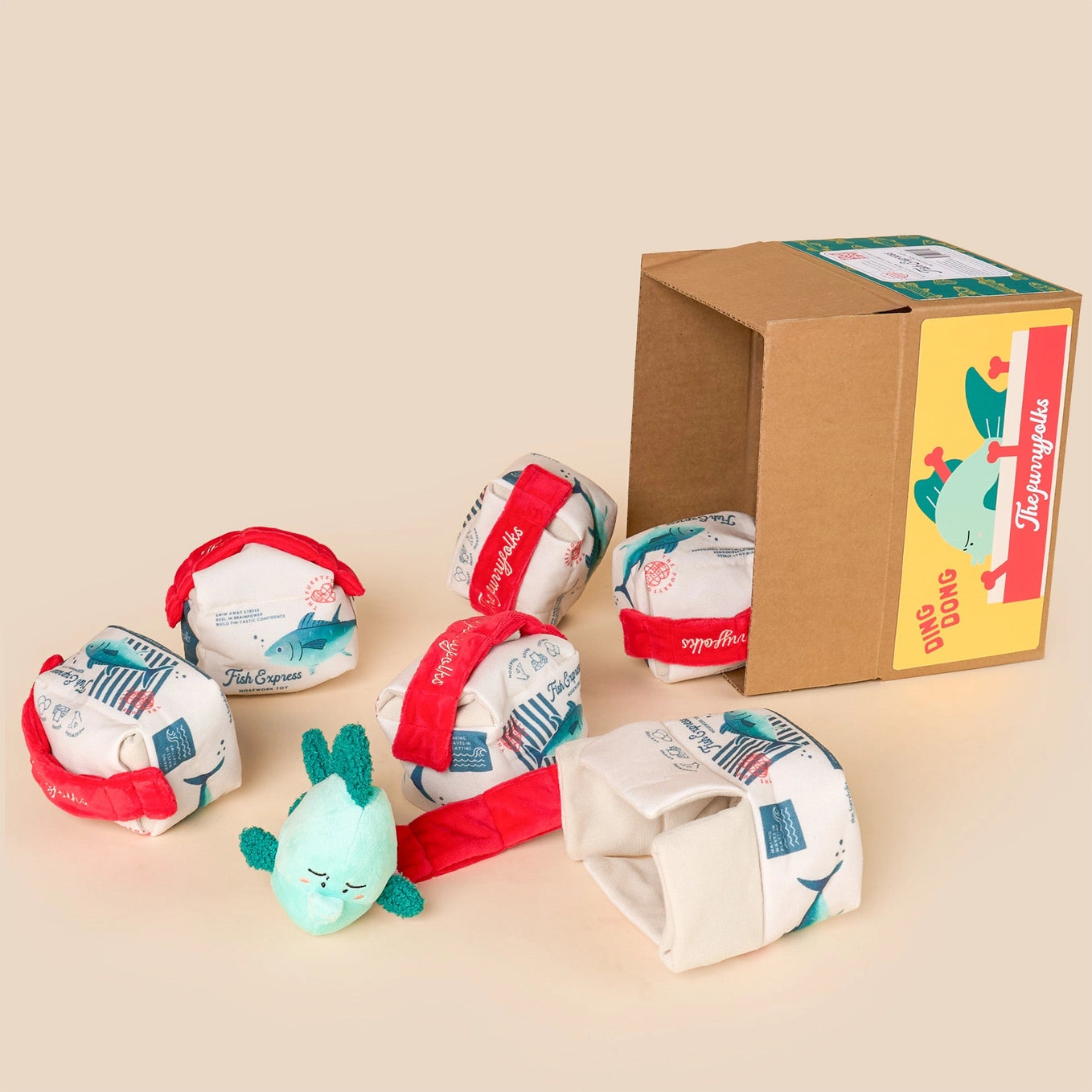 The Furryfolks Fish Express Nosework Toy