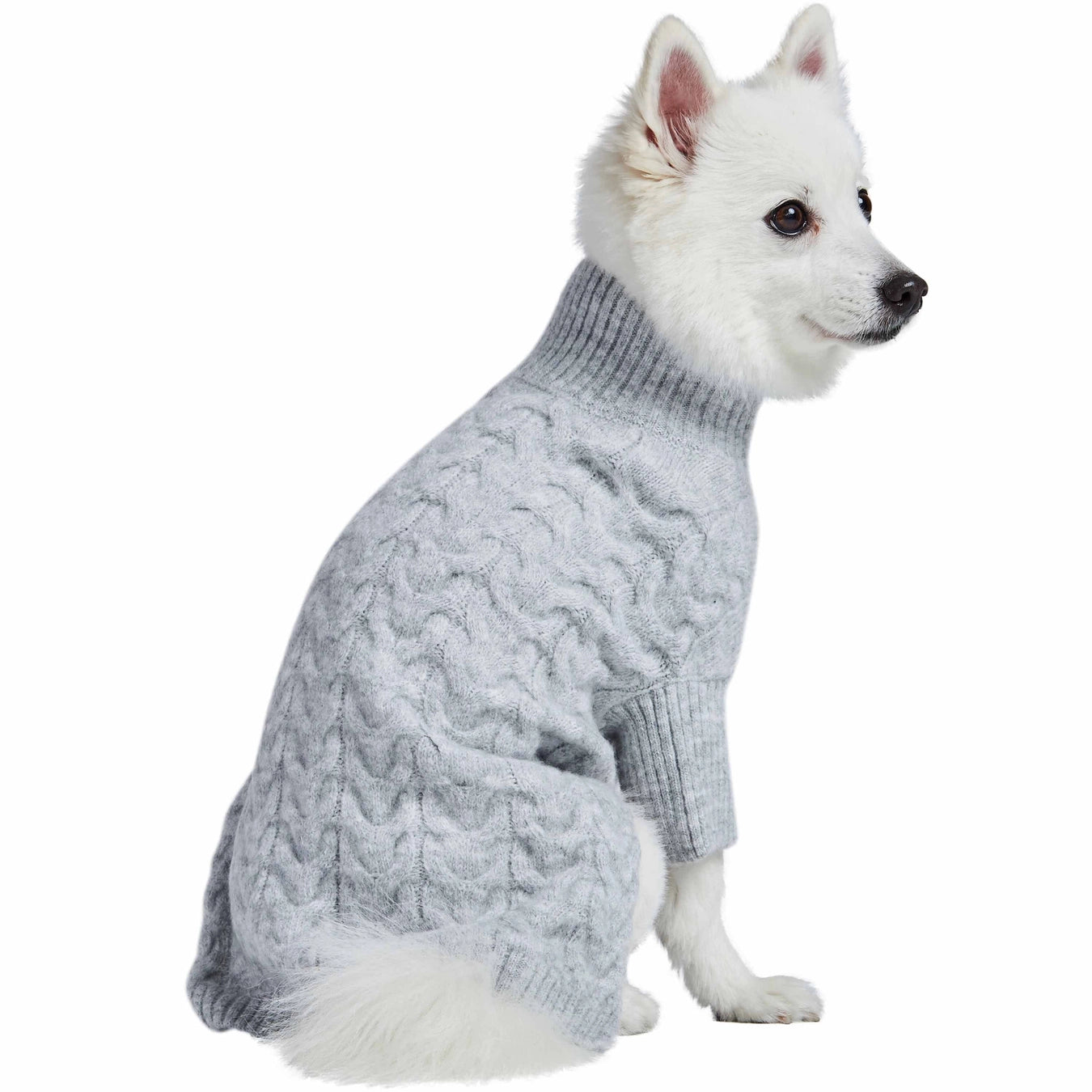 Fuzzy Textured Turtle Neck Knit Sweater
