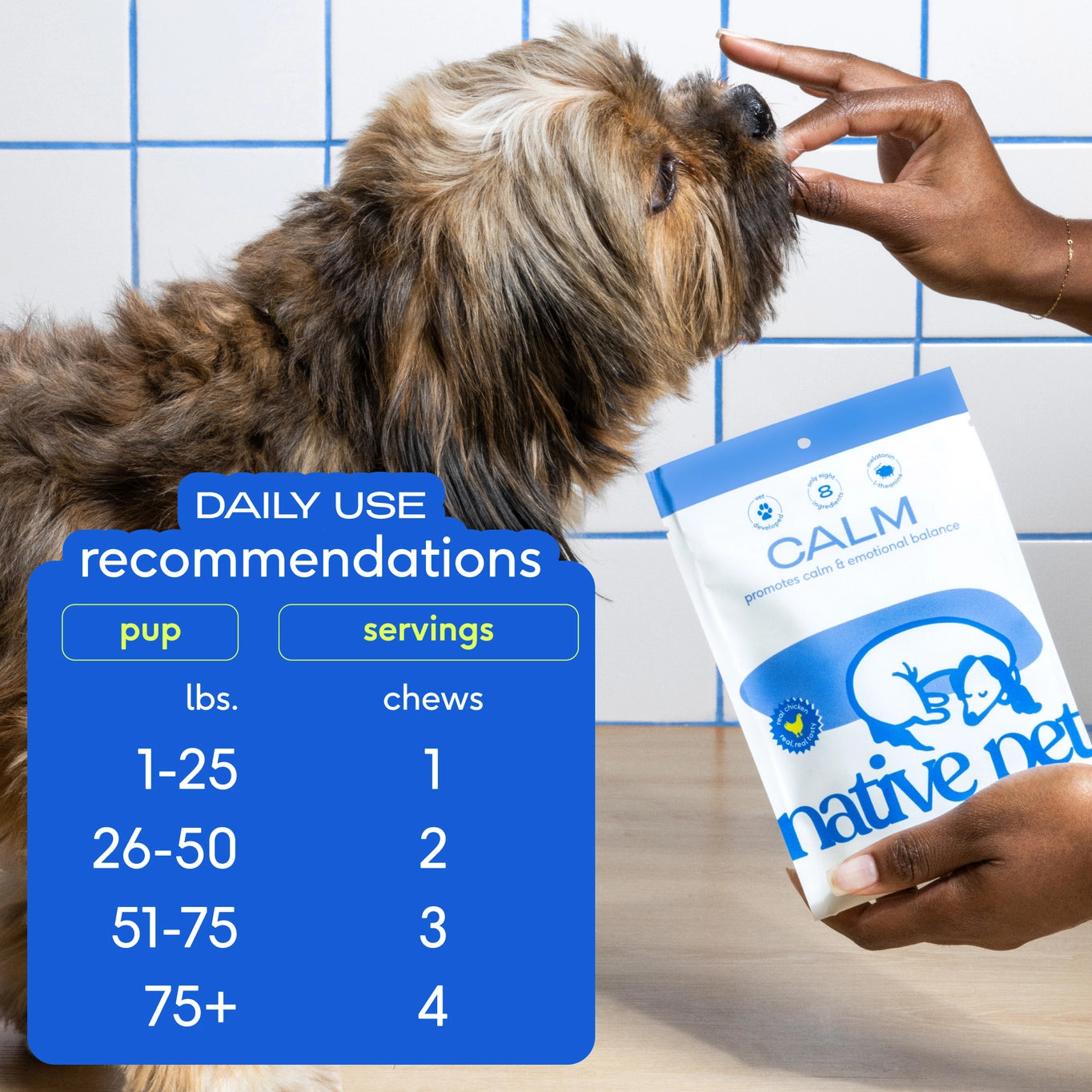 Native Pet Calm Chews Anxiety & Calming Supplement For Dogs - 60ct