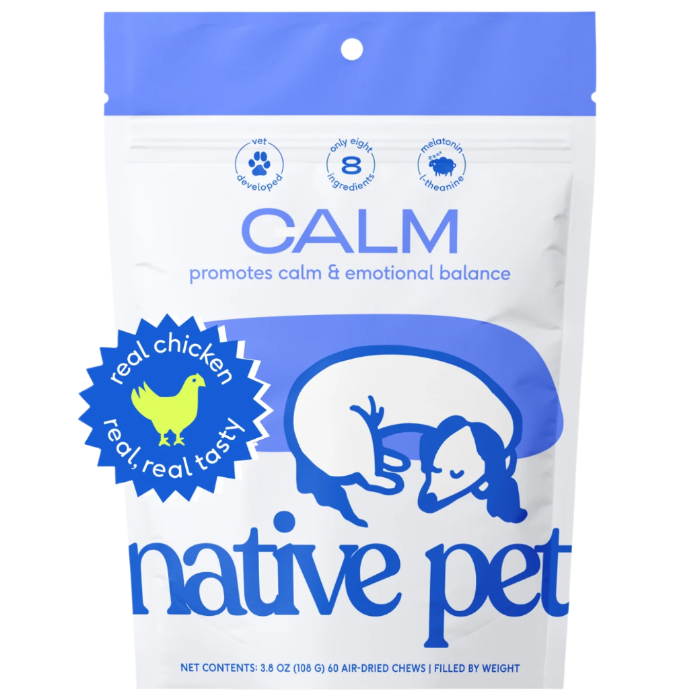 Native Pet Calm Chews Anxiety & Calming Supplement For Dogs - 60ct