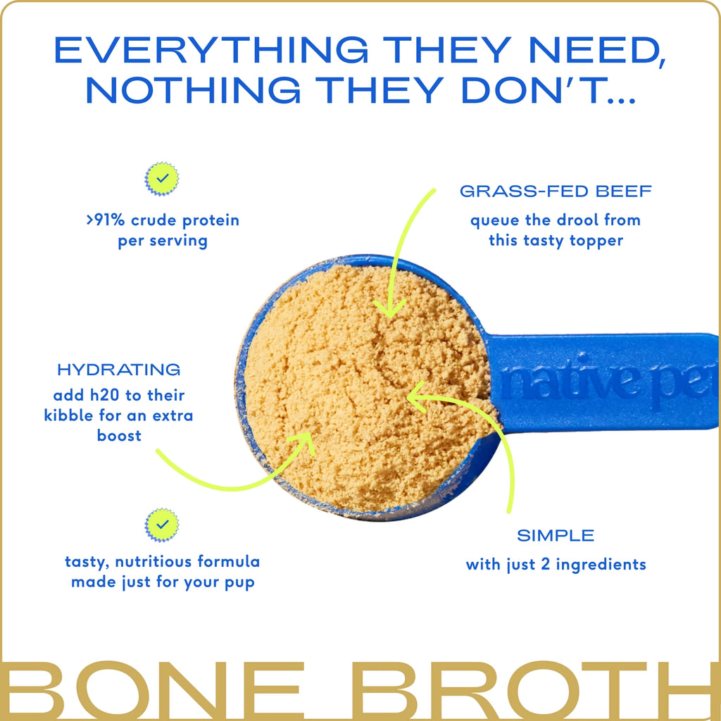 Native Pet Beef Bone Broth Powder, Grain-Free Food Topper