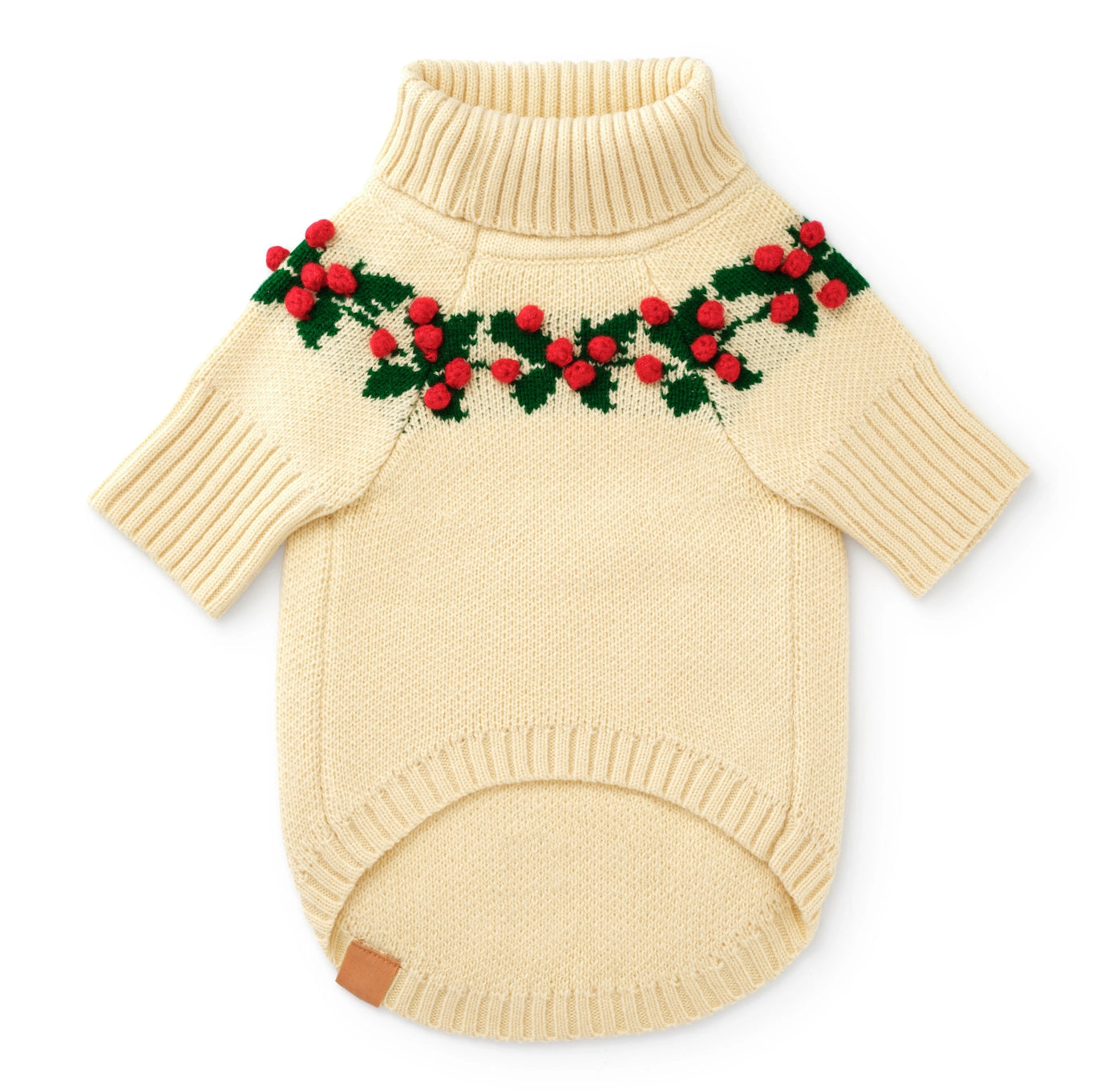 The Foggy Dog Holly Bobble Holiday Dog Sweater