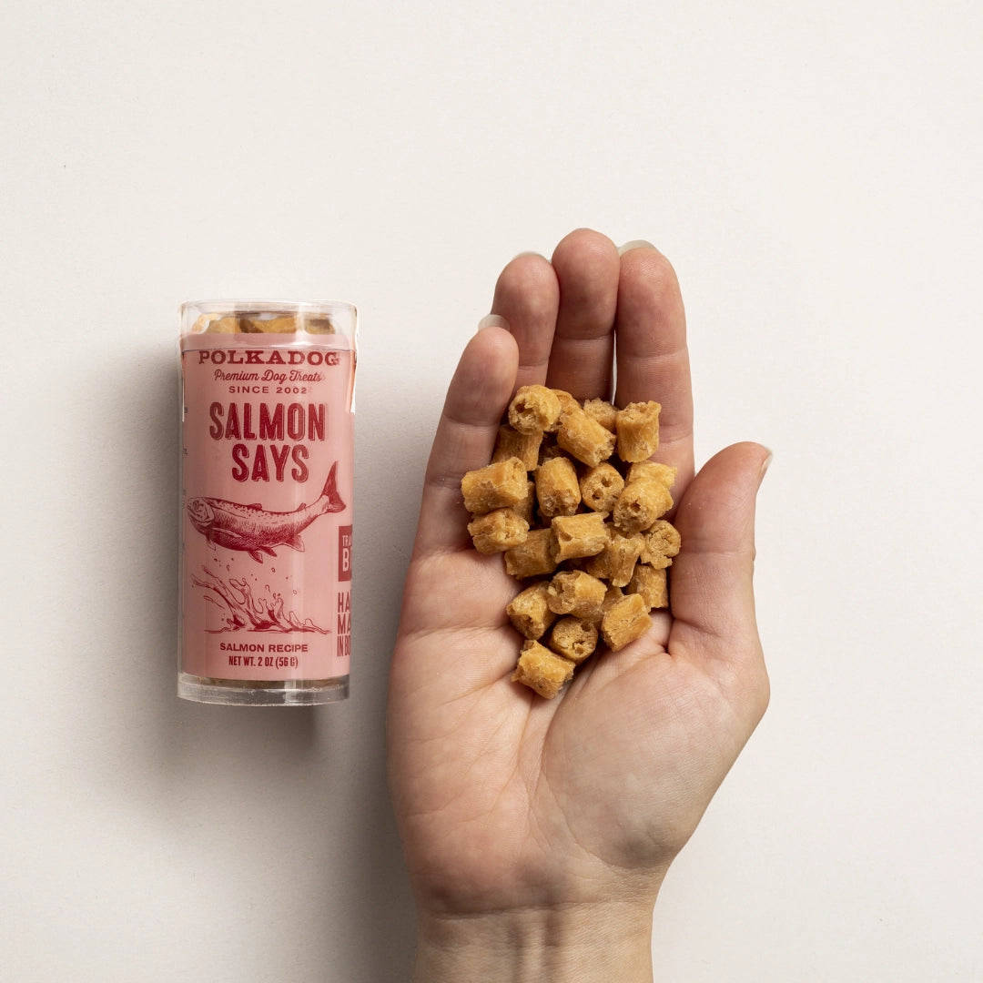 Polka Dog Mini Tube: Salmon Says, Training Dog Treats