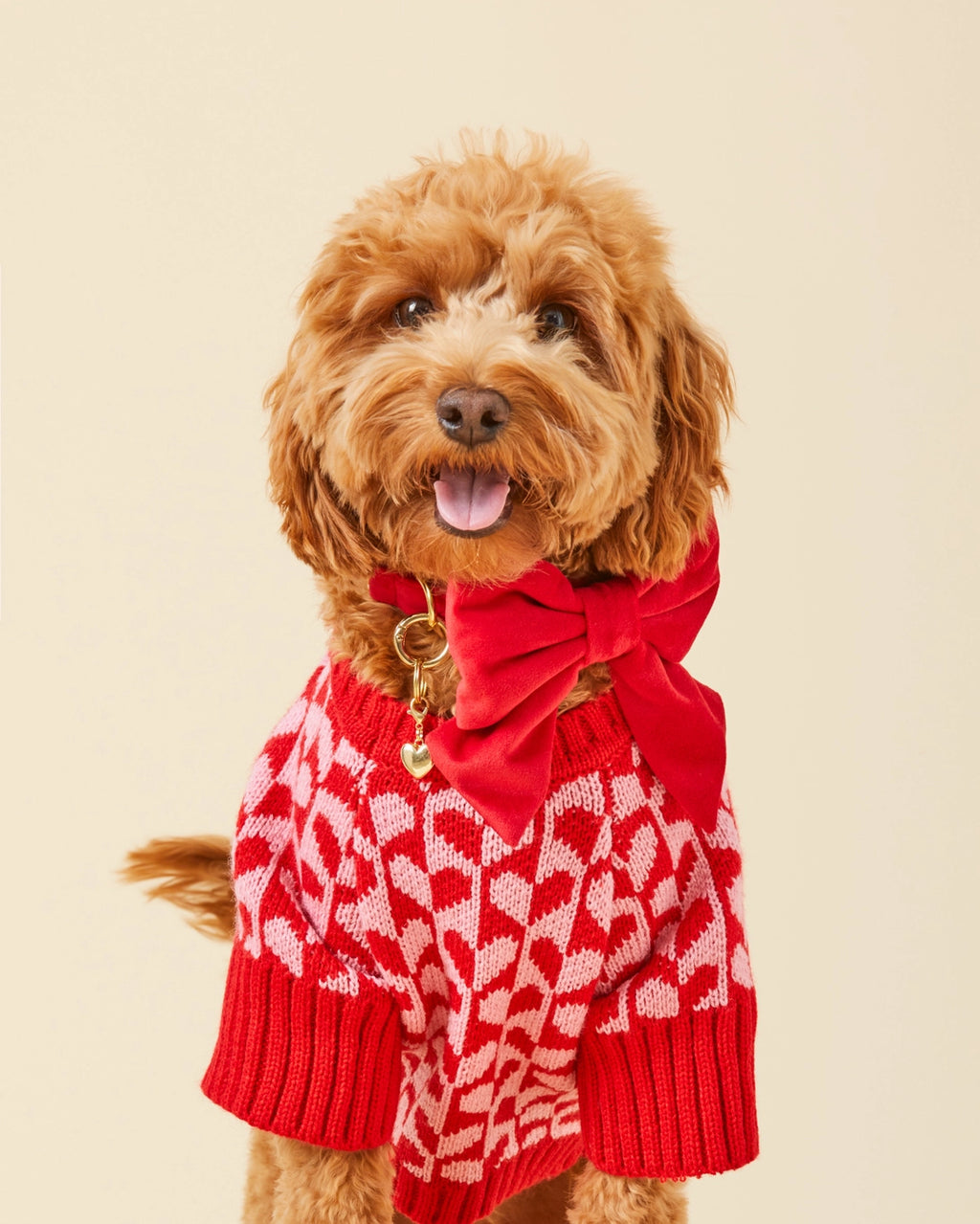 The Foggy Dog Heart Stripe Valentine's Day Dog Sweater