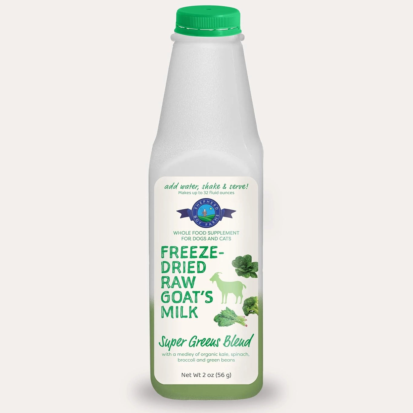 Shepherd Boy Farms Freeze-Dried Raw Goat Milk Topper- Super Greens Blend