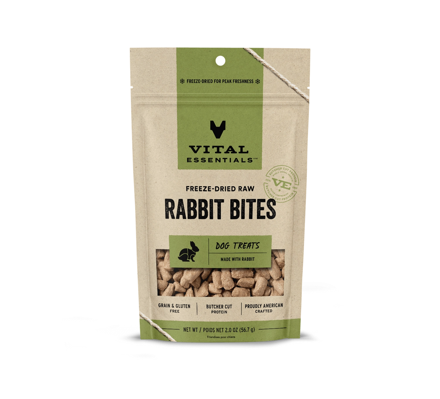 Vital Essentials Rabbit Bites Dog Treats 2 oz