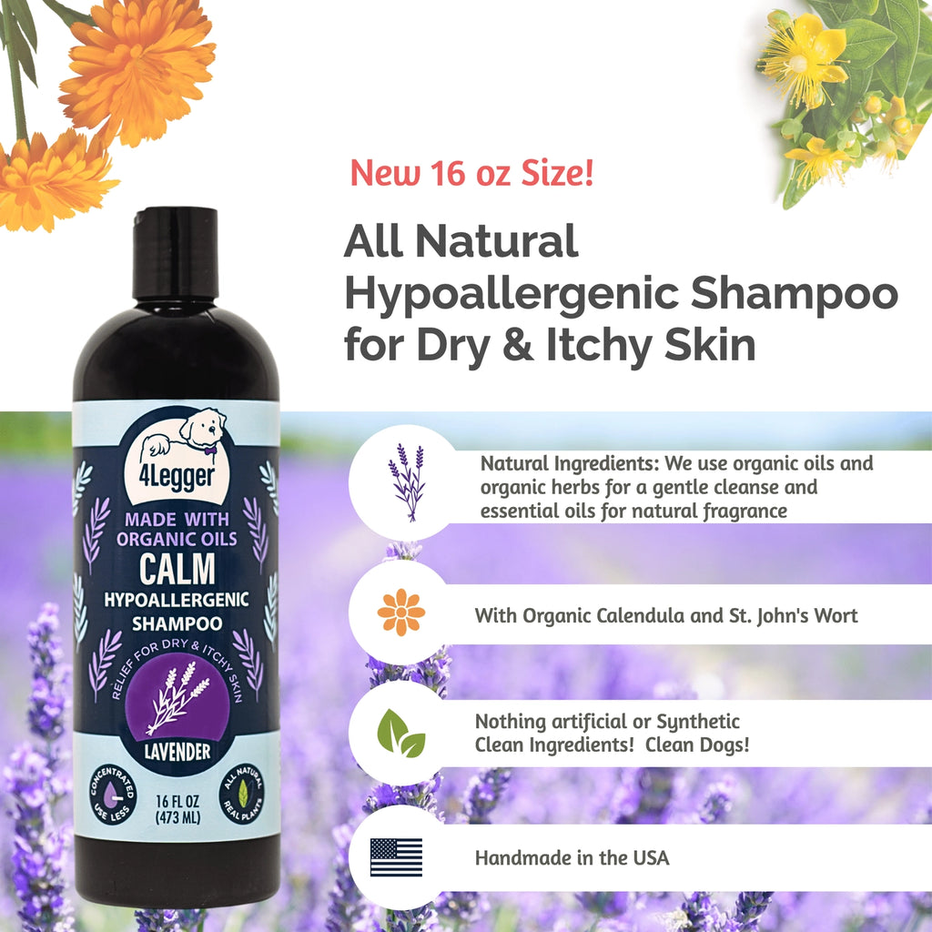4-Legger Calm Organic Lavender Natural Dog Shampoo with Calendula
