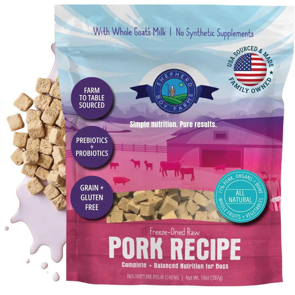 Shepherd Boy Farms Freeze Dried Pork Recipe For Dogs