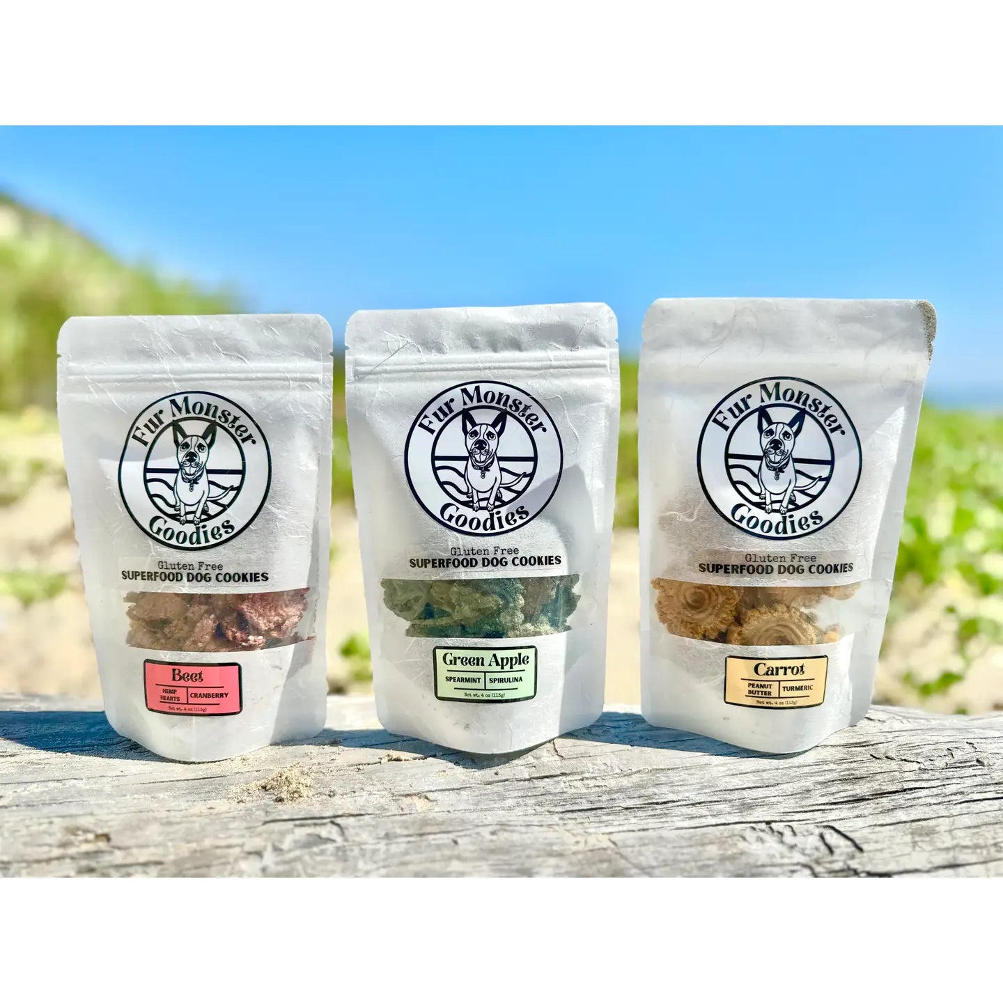 Fur Monster Goodies Organic Green Apple Superfood Dog Cookie: Baked Treat